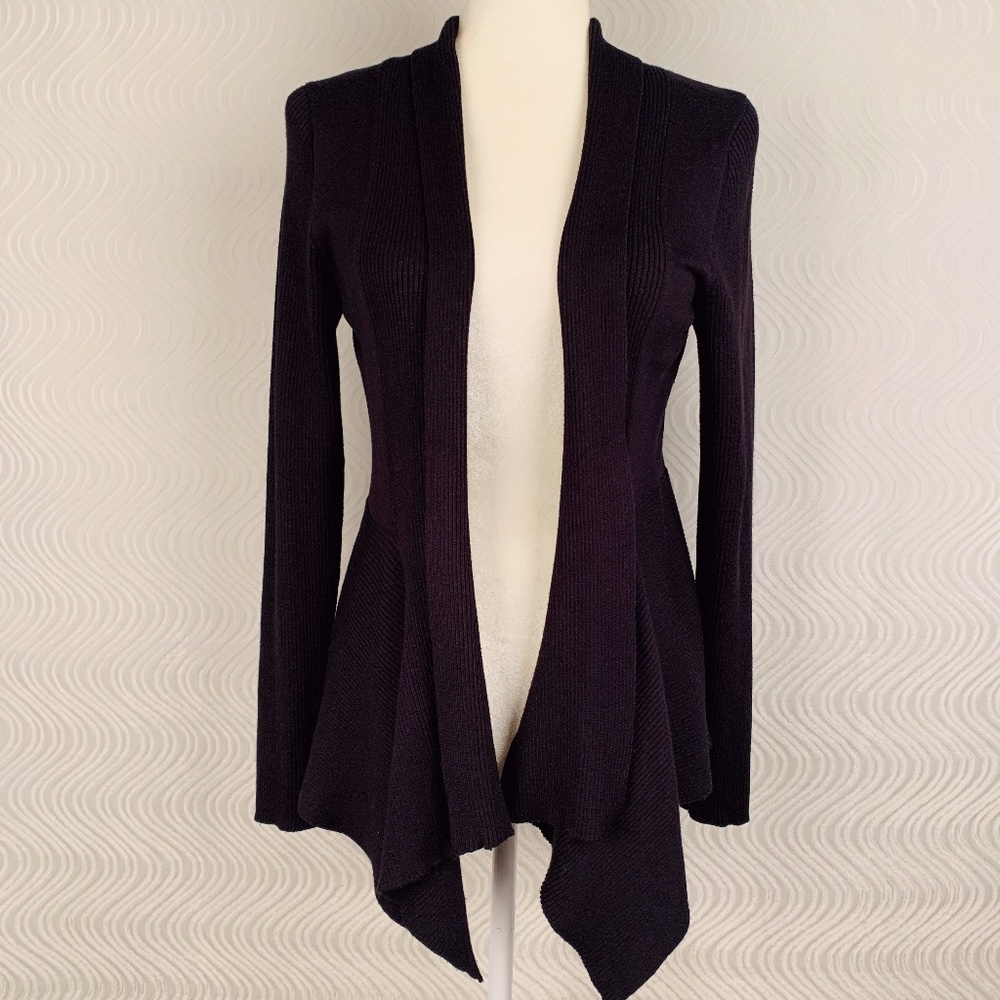 JW Style Black Open Cardigan Medium